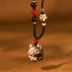 Silver Sheen Obsidian Nine Tailed Fox Protection Pendant