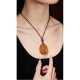 Peach Wood Cinnabar Zodiac Om Mani Padme Hum Necklace Peach Wood Cinnabar Zodiac Om Mani Padme Hum Necklace