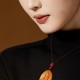 Peach Wood Cinnabar Zodiac Om Mani Padme Hum Necklace Peach Wood Cinnabar Zodiac Om Mani Padme Hum Necklace