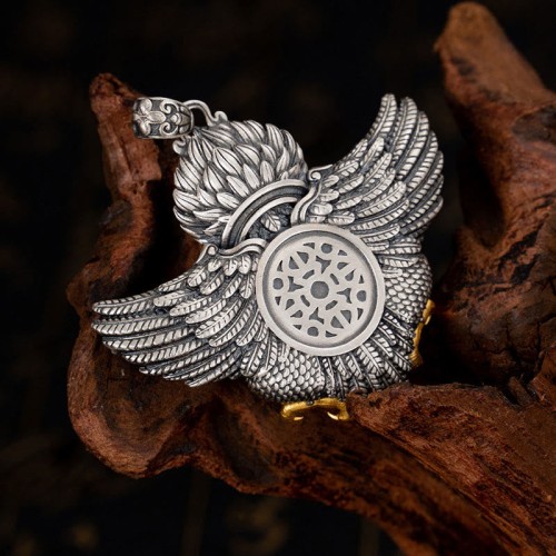 925 Silver Tibet Garuda Dzi Bead Protection Necklace 925 Silver Tibet Garuda Dzi Bead Protection Necklace