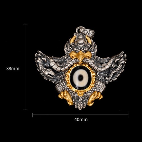925 Silver Tibet Garuda Dzi Bead Protection Necklace 925 Silver Tibet Garuda Dzi Bead Protection Necklace