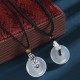 White Agate Sterling Silver Pi Xiu Six True Words Necklace Pendant