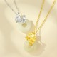 Hetian Jade Sterling Silver Peach Blossom Pendant Necklace
