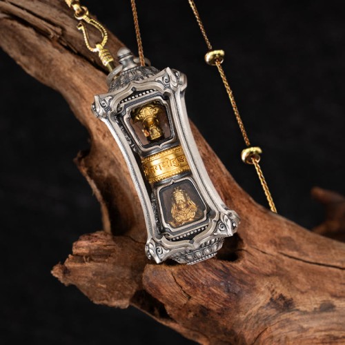 925 Silver Tibetan Zakiram Goddess of Wealth Necklace