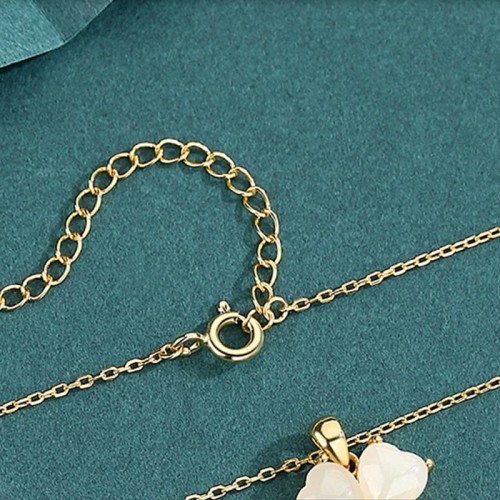 Hetian Jade Four Leaf Clover Necklace Pendant