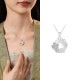 Chalcedony 925 Silver Peace Buckle Flowers Necklace Chalcedony 925 Silver Peace Buckle Flowers Necklace