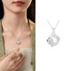 Chalcedony 925 Silver Peace Buckle Flowers Necklace Chalcedony 925 Silver Peace Buckle Flowers Necklace