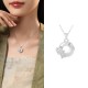 Chalcedony 925 Silver Peace Buckle Flowers Necklace Chalcedony 925 Silver Peace Buckle Flowers Necklace