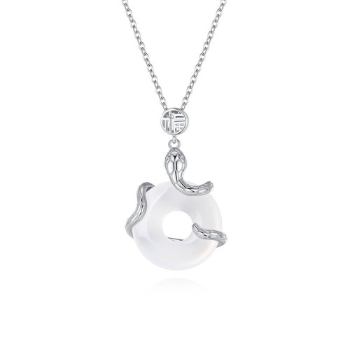 Chalcedony Fu Character Snake Luck Pendant Chalcedony Fu Character Snake Luck Pendant