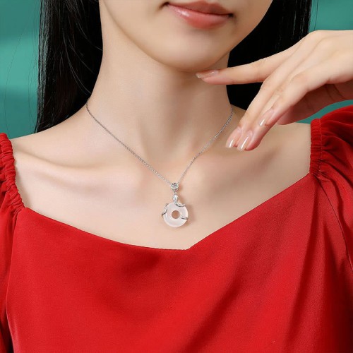 Chalcedony Fu Character Snake Luck Pendant Chalcedony Fu Character Snake Luck Pendant
