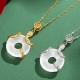 Chalcedony Fu Character Snake Luck Pendant Chalcedony Fu Character Snake Luck Pendant