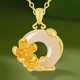 Chalcedony 925 Silver Peace Buckle Flowers Necklace Chalcedony 925 Silver Peace Buckle Flowers Necklace