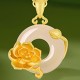 Chalcedony 925 Silver Peace Buckle Flowers Necklace Chalcedony 925 Silver Peace Buckle Flowers Necklace