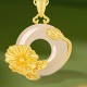 Chalcedony 925 Silver Peace Buckle Flowers Necklace Chalcedony 925 Silver Peace Buckle Flowers Necklace