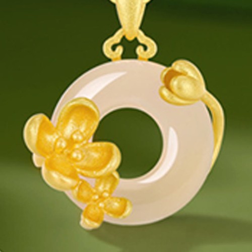 Chalcedony 925 Silver Peace Buckle Flowers Necklace Chalcedony 925 Silver Peace Buckle Flowers Necklace