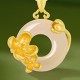 Chalcedony 925 Silver Peace Buckle Flowers Necklace Chalcedony 925 Silver Peace Buckle Flowers Necklace