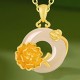 Chalcedony 925 Silver Peace Buckle Flowers Necklace Chalcedony 925 Silver Peace Buckle Flowers Necklace