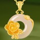Chalcedony 925 Silver Peace Buckle Flowers Necklace Chalcedony 925 Silver Peace Buckle Flowers Necklace