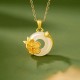 Chalcedony 925 Silver Peace Buckle Flowers Necklace Chalcedony 925 Silver Peace Buckle Flowers Necklace