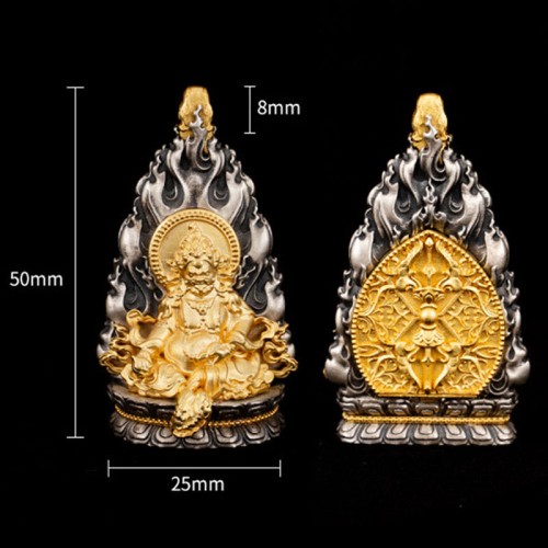 Tibet Yellow Jambhala God of Wealth Necklace