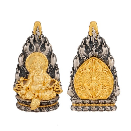 Tibet Yellow Jambhala God of Wealth Necklace