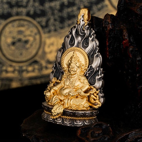 Tibet Yellow Jambhala God of Wealth Necklace