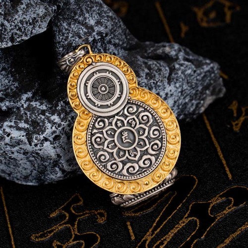 925 Silver Tibet Jambhala God of Wealth Dzi Bead Necklace 925 Silver Tibet Jambhala God of Wealth Dzi Bead Necklace