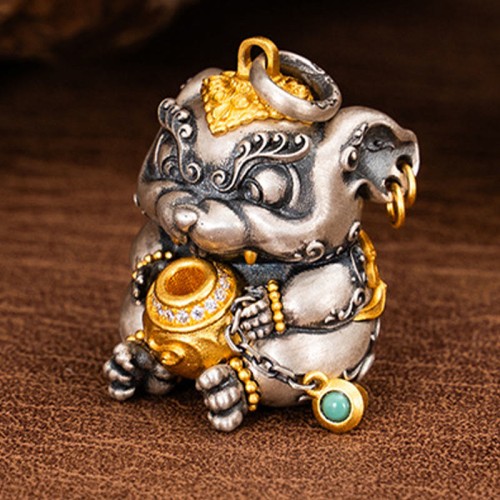 Sterling Silver Tibetan Rat Protection Necklace Pendant Sterling Silver Tibetan Rat Protection Necklace Pendant
