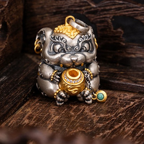 Sterling Silver Tibetan Rat Protection Necklace Pendant Sterling Silver Tibetan Rat Protection Necklace Pendant