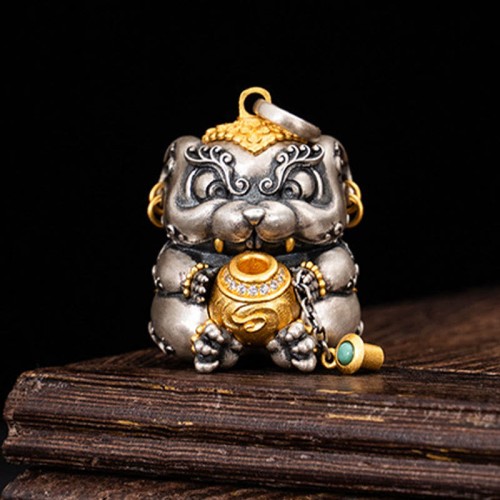 Sterling Silver Tibetan Rat Protection Necklace Pendant Sterling Silver Tibetan Rat Protection Necklace Pendant