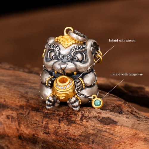Sterling Silver Tibetan Rat Protection Necklace Pendant Sterling Silver Tibetan Rat Protection Necklace Pendant