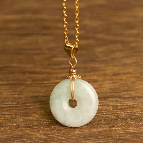 Jade Peace Buckle Luck Pendant Necklace Jade Peace Buckle Luck Pendant Necklace