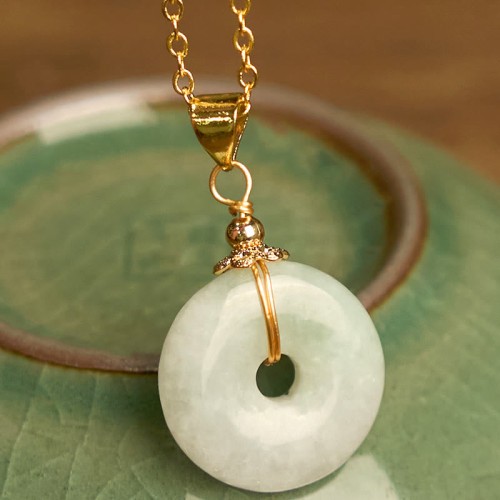 Jade Peace Buckle Luck Pendant Necklace Jade Peace Buckle Luck Pendant Necklace