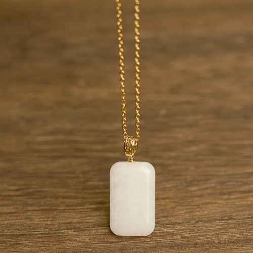 Hetian Jade Silver Prosperity Necklace Hetian Jade Silver Prosperity Necklace