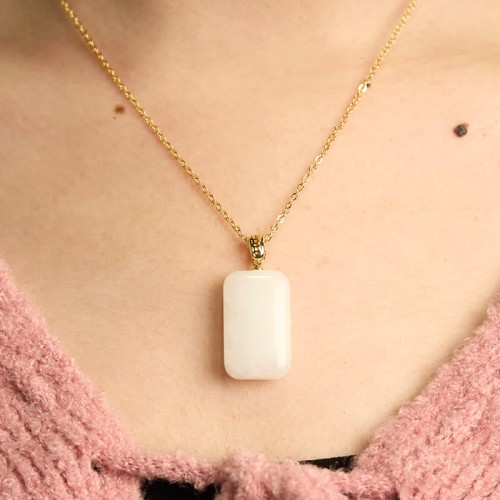 Hetian Jade Silver Prosperity Necklace Hetian Jade Silver Prosperity Necklace