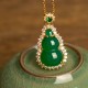 Green Chalcedony Gourd Pendant Necklace Green Chalcedony Gourd Pendant Necklace