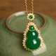 Green Chalcedony Gourd Pendant Necklace Green Chalcedony Gourd Pendant Necklace