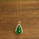 Green Chalcedony Gourd Pendant Necklace Green Chalcedony Gourd Pendant Necklace