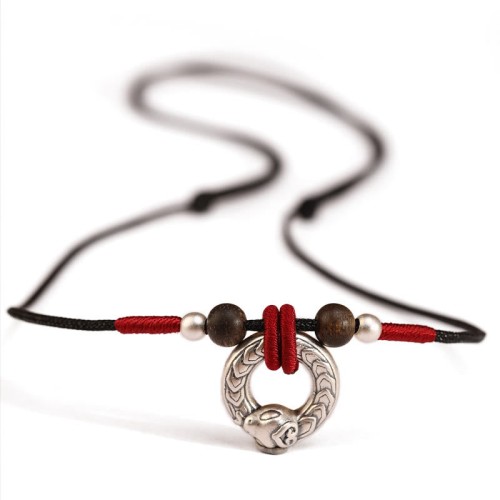 Sterling Silver Year of the Snake Agarwood Protection Pendant Sterling Silver Year of the Snake Agarwood Protection Pendant