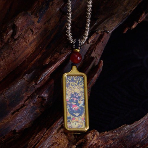 Tibet Zakiram Yellow God of Wealth Calm Necklace Tibet Zakiram Yellow God of Wealth Calm Necklace