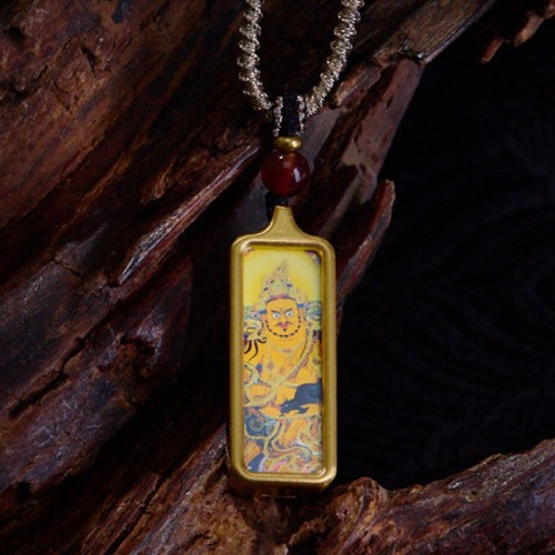 Tibet Zakiram Yellow God of Wealth Calm Necklace Tibet Zakiram Yellow God of Wealth Calm Necklace