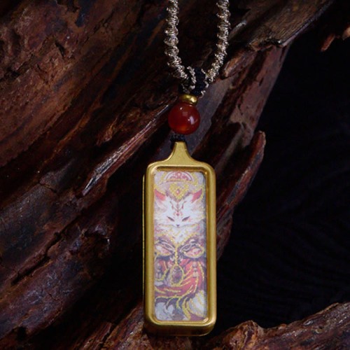 Tibet Zakiram Yellow God of Wealth Calm Necklace Tibet Zakiram Yellow God of Wealth Calm Necklace