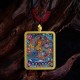Tibetan Zakiram Nine-Tailed Fox Wealth Thangka Pendant Tibetan Zakiram Nine-Tailed Fox Wealth Thangka Pendant