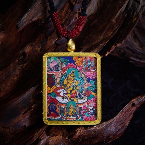Tibetan Zakiram Nine-Tailed Fox Wealth Thangka Pendant Tibetan Zakiram Nine-Tailed Fox Wealth Thangka Pendant