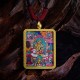 Tibetan Zakiram Nine-Tailed Fox Wealth Thangka Pendant Tibetan Zakiram Nine-Tailed Fox Wealth Thangka Pendant