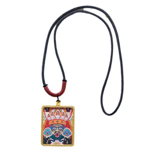 Tibetan Zakiram Nine-Tailed Fox Wealth Thangka Pendant Tibetan Zakiram Nine-Tailed Fox Wealth Thangka Pendant