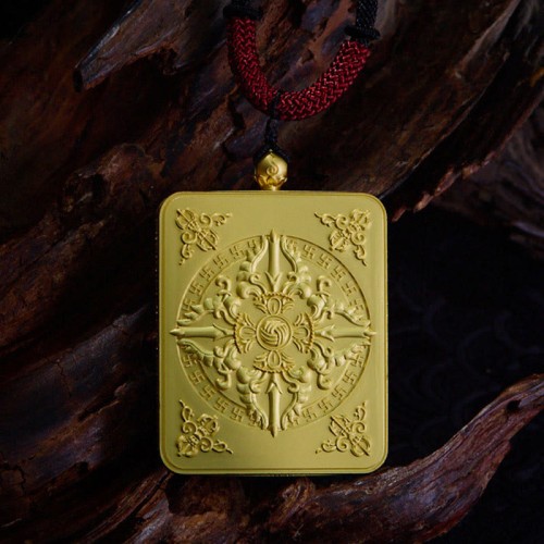 Tibetan Zakiram Nine-Tailed Fox Wealth Thangka Pendant Tibetan Zakiram Nine-Tailed Fox Wealth Thangka Pendant