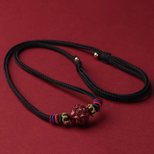 Cinnabar Zodiac Black String Blessing Necklace Cinnabar Zodiac Black String Blessing Necklace