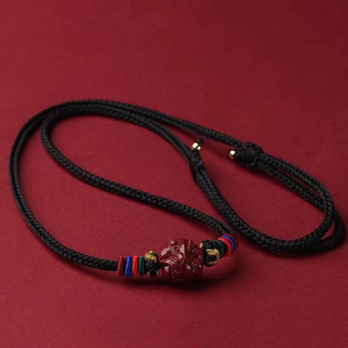 Cinnabar Zodiac Black String Blessing Necklace Cinnabar Zodiac Black String Blessing Necklace