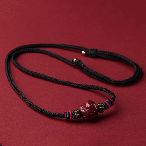 Cinnabar Zodiac Black String Blessing Necklace Cinnabar Zodiac Black String Blessing Necklace